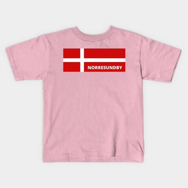 Norresundby Denmark in Danish Flag Kids T-Shirt by aybe7elf